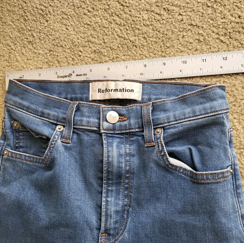 Reformation Blue high Skinny Jeans Stretchy Fit - Picture 5 of 10